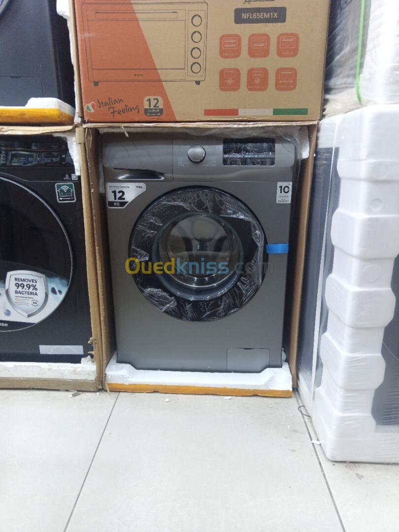 SUPER PROMO MACHINE À LAVER TCL 12KG INVERTER Vapeur STEAM WASH 1400TR/MIN 2