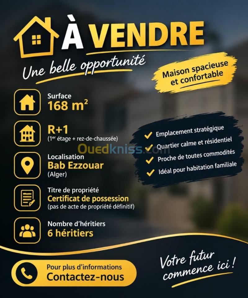 Vente Villa Alger Bab ezzouar