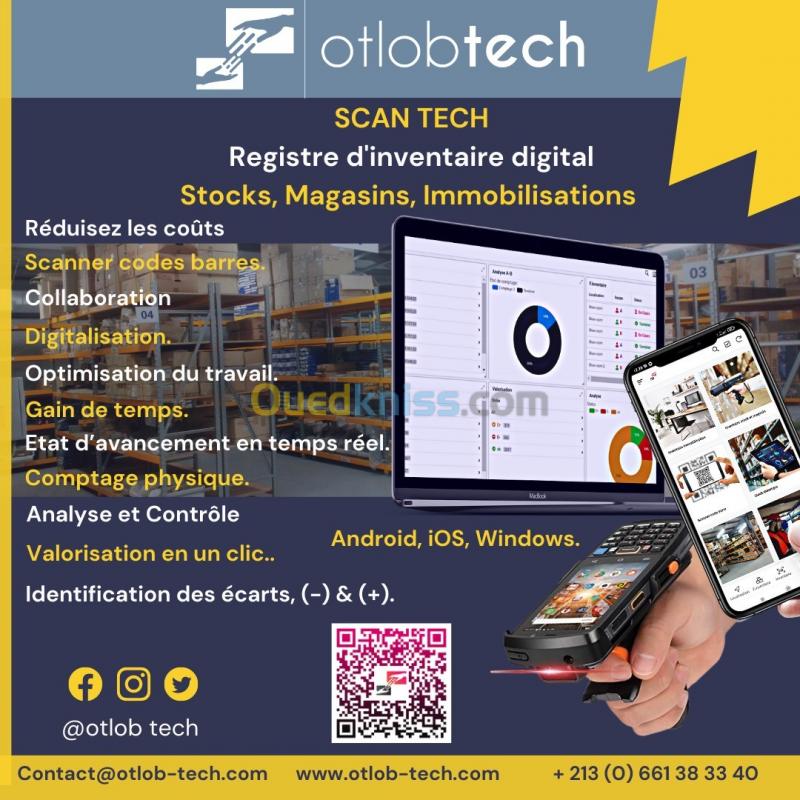  Registre inventaire digital pour stocks, magasins, immobilisations.