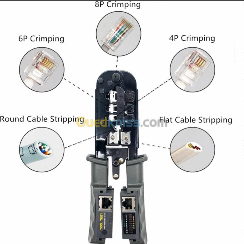  Pince à sertir RJ45 avec testeur de câbles intégré  3