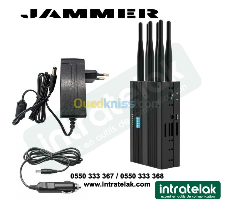  Brouilleur GSM JML17 Portable avec batterie 2G-3G-4G GPS WiFi Réglable + 06 Antennes 6W