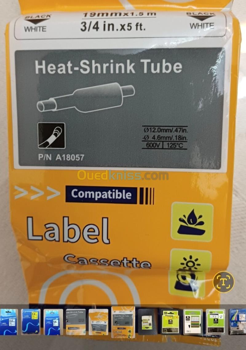 Ruban etiqueteuse RHINO Vinyle 12MM 19MM 3