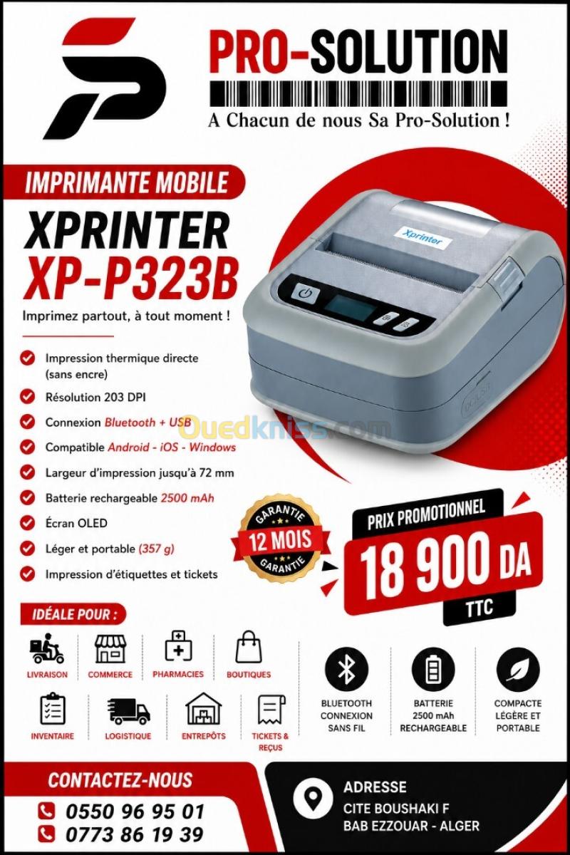 IMPRIMANTE MOBILE XPRINTER XP-P323B PRIX CHOC!!!!!