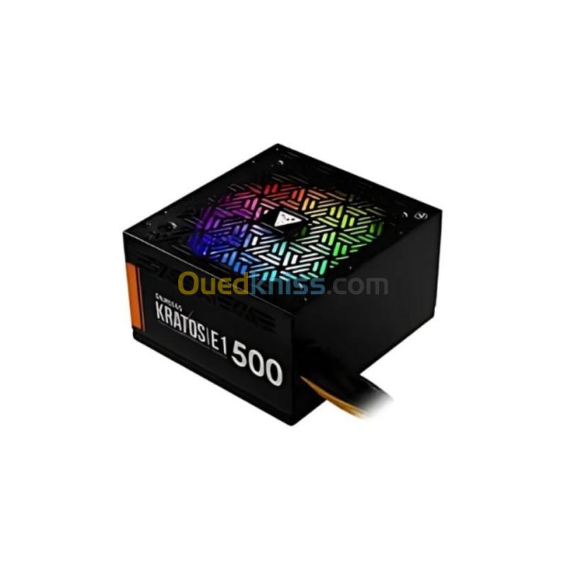 Alimentation ATX Gamdias Kratos E1-500 RGB - 500W (Noire)