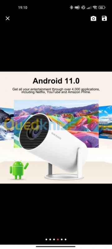  Projecteur Hy300 mini HD Android qualité jusqu'à 4k