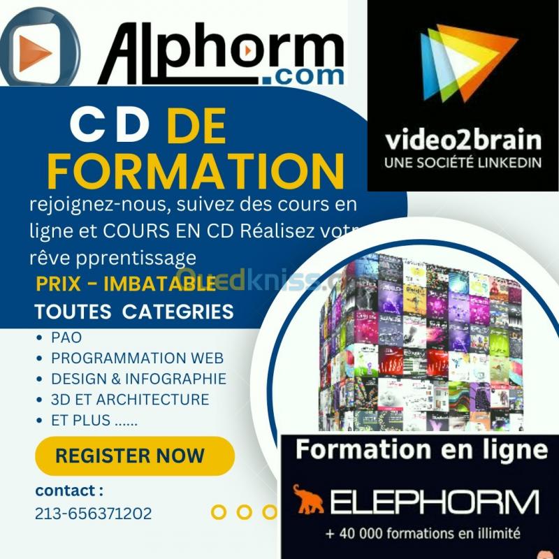  CD DE FORMATION ELEPHORM VIDEO2BRAIN LYNDACOM ALPHORM-UDEMY