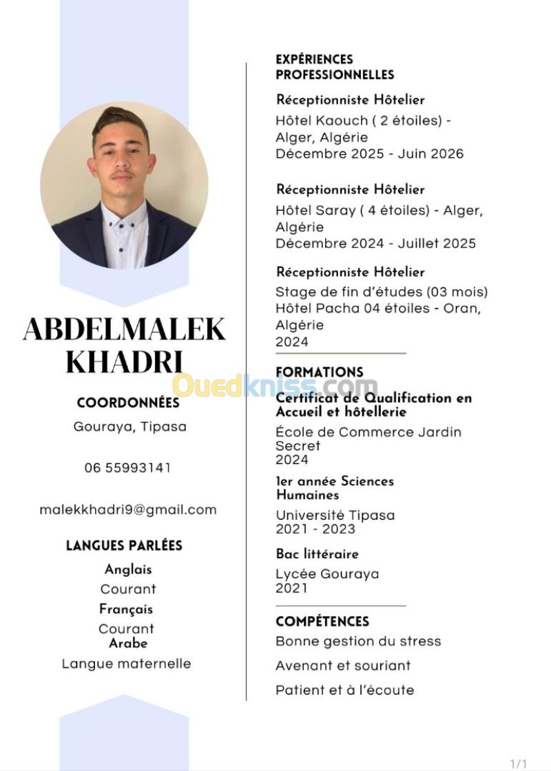 Receptionniste Hotelier