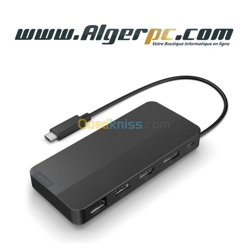 Station d accueil Lenovo USB-C 7In1 USB-A 10 Gb/s/2 USB-C 10 Gb/s/HDMI 2.1/DP 1.4/RJ45+Chargeur 65W