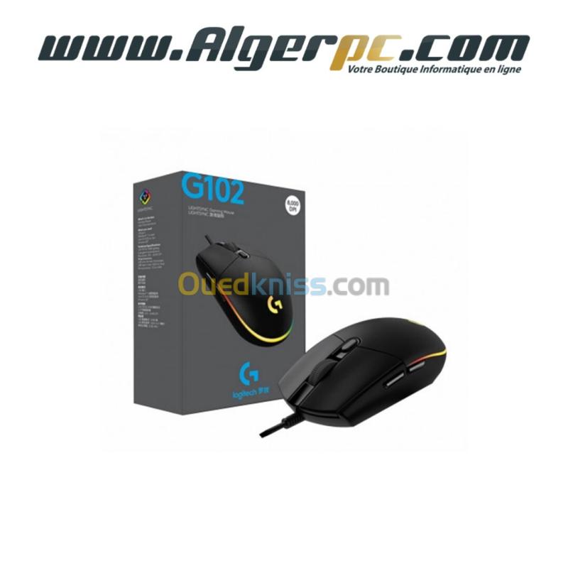 Souris Logitech G102 LightSync Filaire/6 bouton programmables