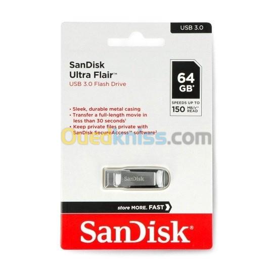  Flash disque Sandisk Ultra Flair 64 Go ClE USB 3.0 