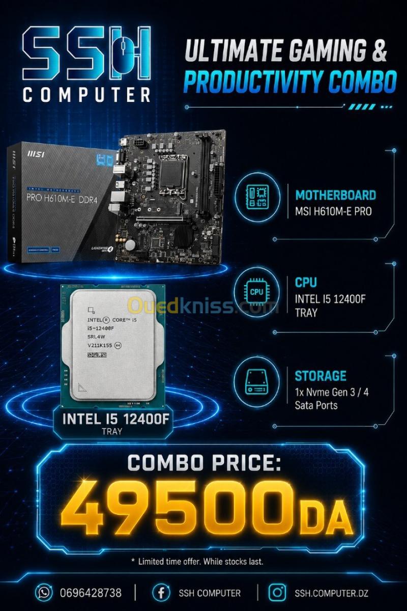 Kit upgrade I5 12400F + MSI PRO H610M-E DDR4