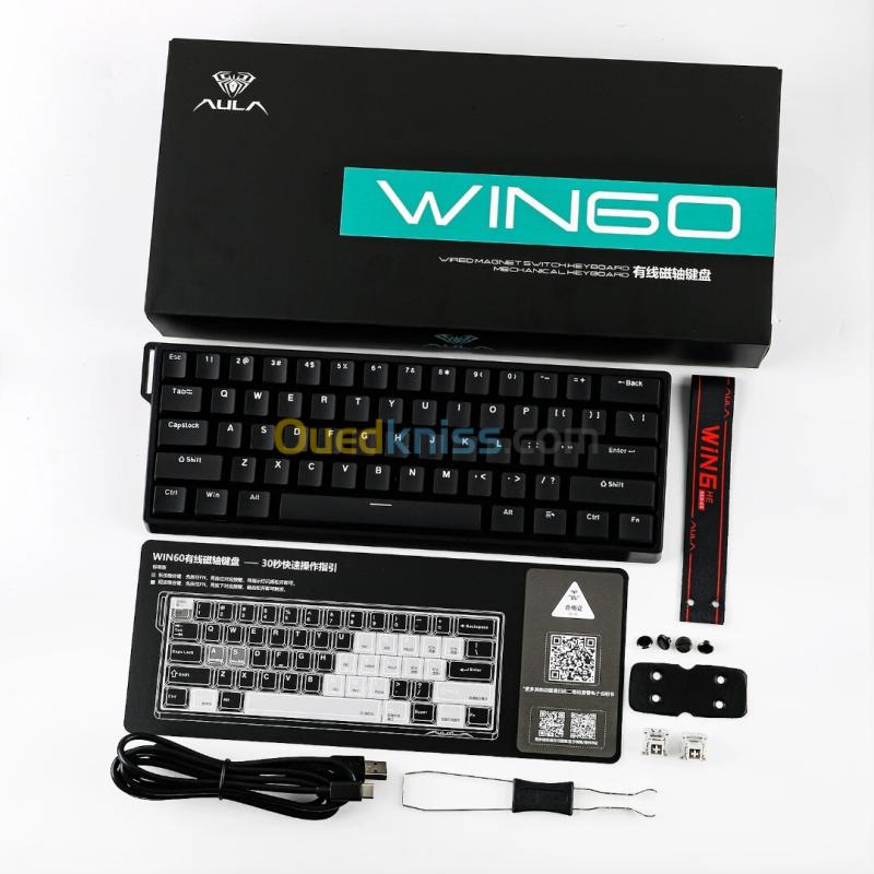 Keybored Aula 60HE - Magnetic Switches Hotswap Black / White 2