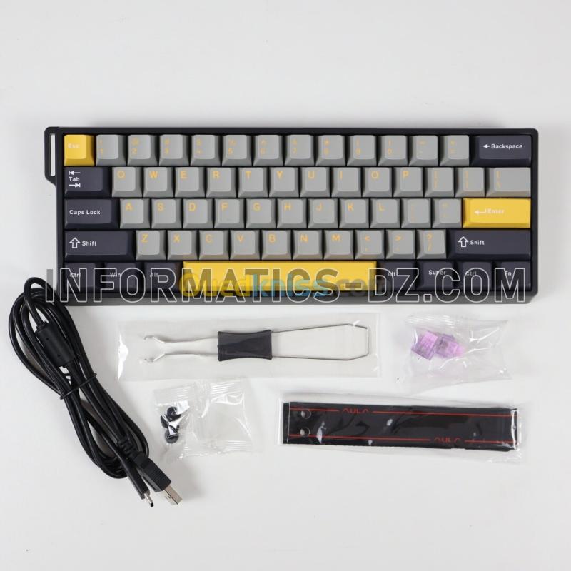 AULA WIN60 HE MAX Wired Magnetic Switch Gaming Keyboard RED / YELLOW 10