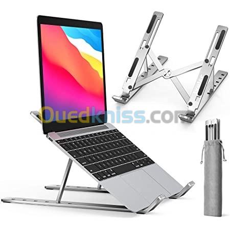  Support Laptop, Tablette Réglable Pliable Aluminium Ergonomique
