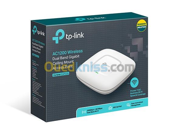  Point d'accès Wi-Fi double bande TP-LINK EAP225 AC1200 PoE Gigabit - Plafonnier