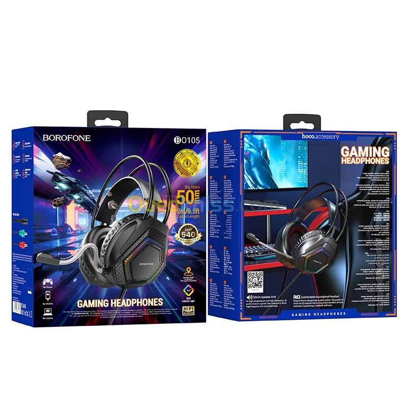 CASQUE GAMING BOROFONE USB+2JACK B0105