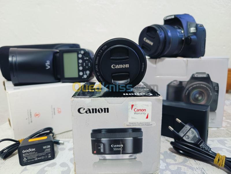 Camera Canon 250D+objective 50mm+V1 speedlight 2