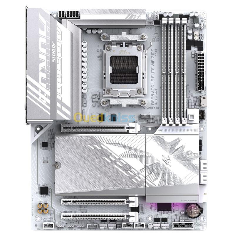 CARTE MERE B850 AORUS ELITE WIFI7 ICE GIGABYTE SOCKET AM5 RYZEN 9000 8000 7000 SERIES WIFI 7 DUAL 4 DDR5 8200+OC EXPO 3