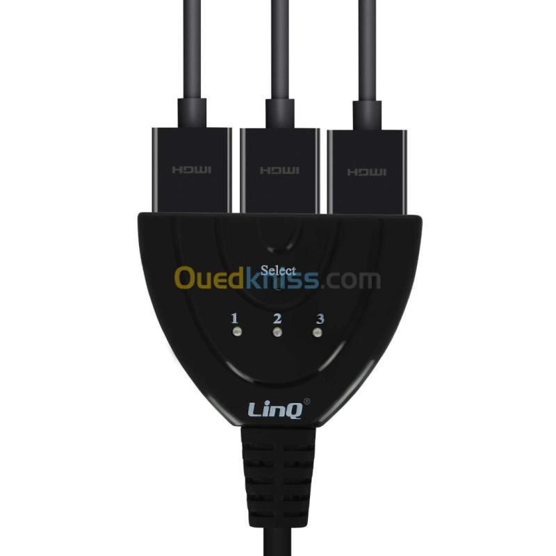 Adaptateur HDMI Male vers 3 HDMI Femelle 4K UHD Switch 1 a 3 pour TV PC Consoles