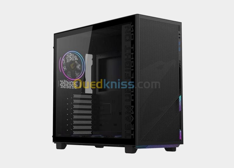 BOITIER AC400G AORUS GIGABYTE CHASSIS MID TOWER C400 GLASS  NOIR 40 L ATX AIRFLOW VERTICAL OPTIMISE VERRE TREMPE FULL SIZE VERTICAL GPU USB C 10GNPS 2