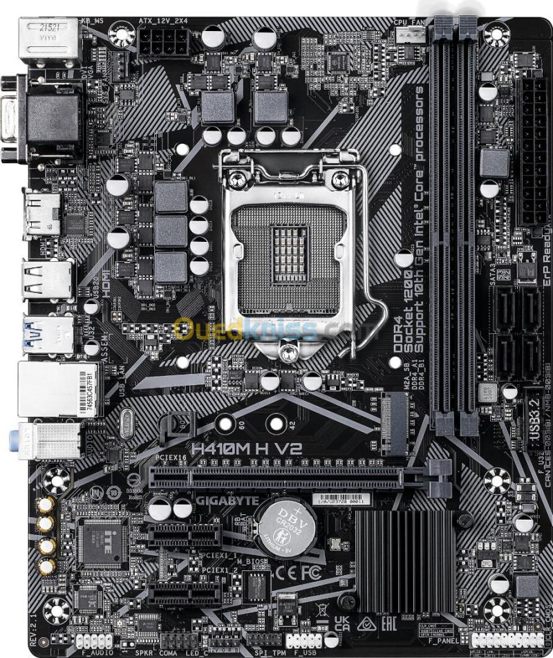 CARTE MERE H410 H V2 GIGABYTE SOCKET LGA 1200 INTEL CORE 10TH GEN DUAL 2*DDR4 3200 MAX 2