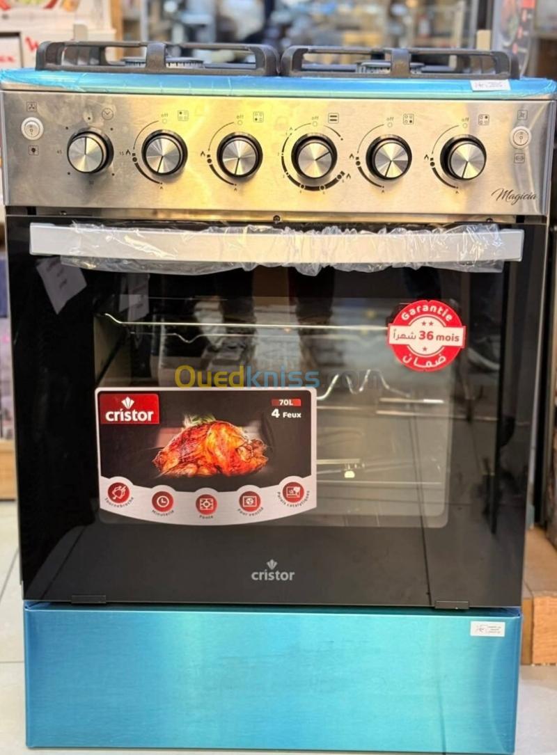 CUISINIERE CRISTOR 4 FEUX INOX VENTILLE FONT