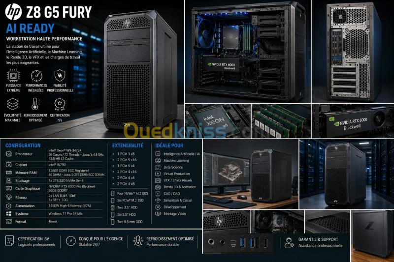 HP Z8 G5 FURY  CONFIGURATION EXTREME POUR IA