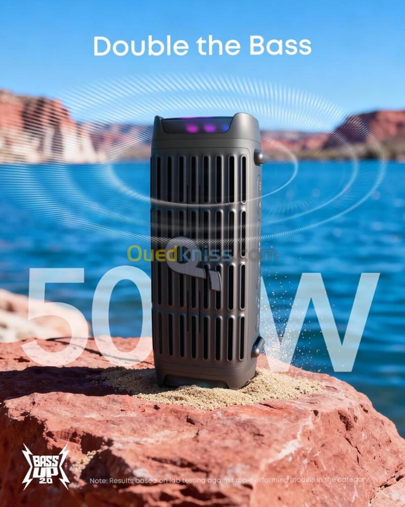 Baffle Soundcore Anker Boom 3i, Enceinte Bluetooth extérieure résistante IP68, flottante, résistante à l'eau salée, BassUp 2.0, enceinte portable 50 W, Bluetooth 5.3, 16 h, TWS, kayak, camping 6