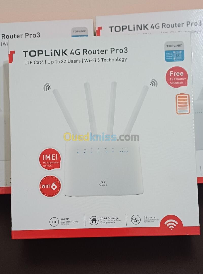 MODEM TOPLiNK 4G  Router PRO3 WiFi 6 ( MOBILIS/DJEZZY/OOREDOO )