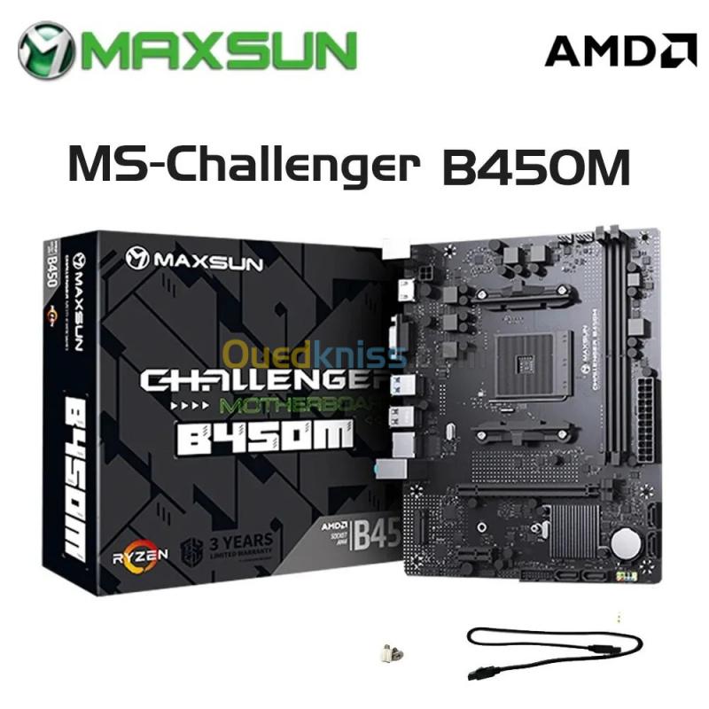  MAXSUN B450M AMD ELITE Motherboard Dual-channel DDR4 M.2 NVME (Supports Ryzen 4500 5600  5600G CPU)