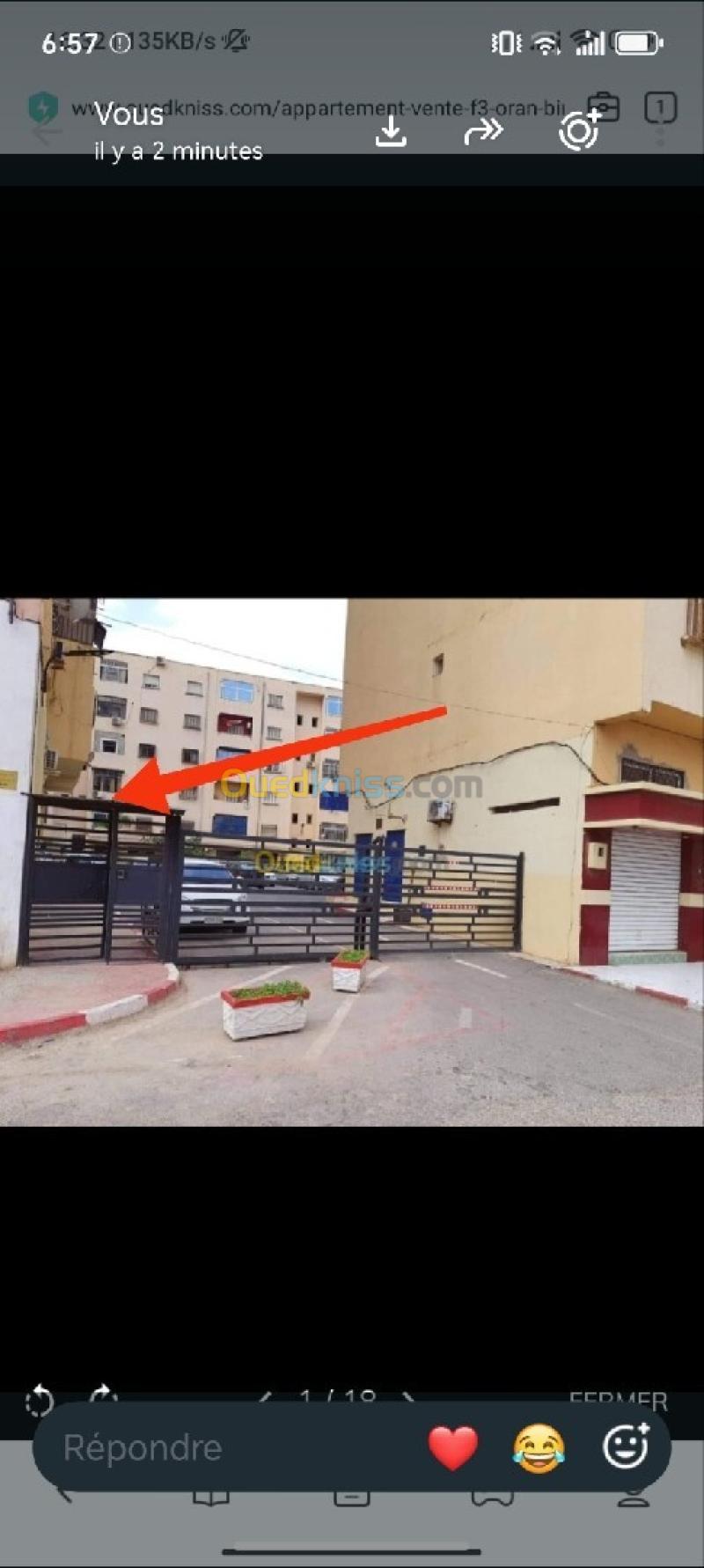 Vente Appartement F2 Oran Bir el djir