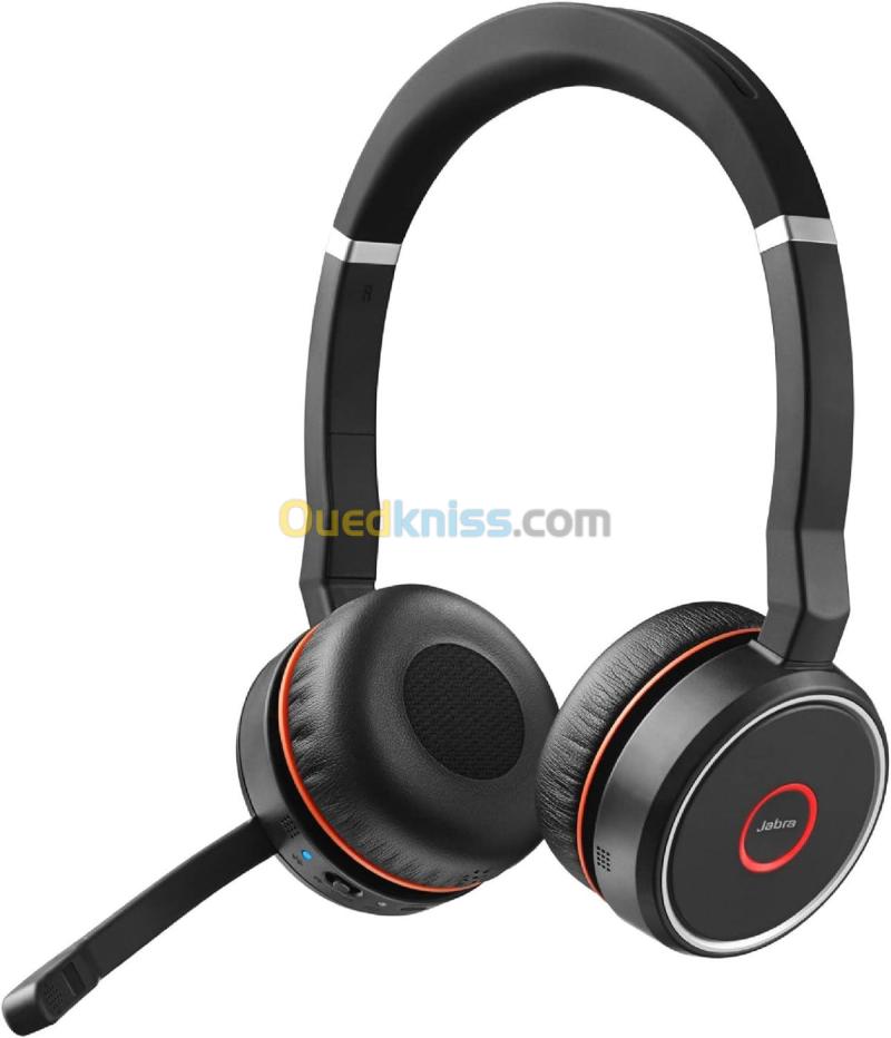 Casque JABRA Evolve 75 SE Micro-casque sans fil professionnel pour les bureaux en open space.