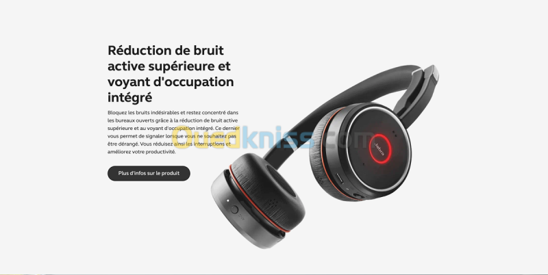 Casque JABRA Evolve 75 SE Micro-casque sans fil professionnel pour les bureaux en open space. 4