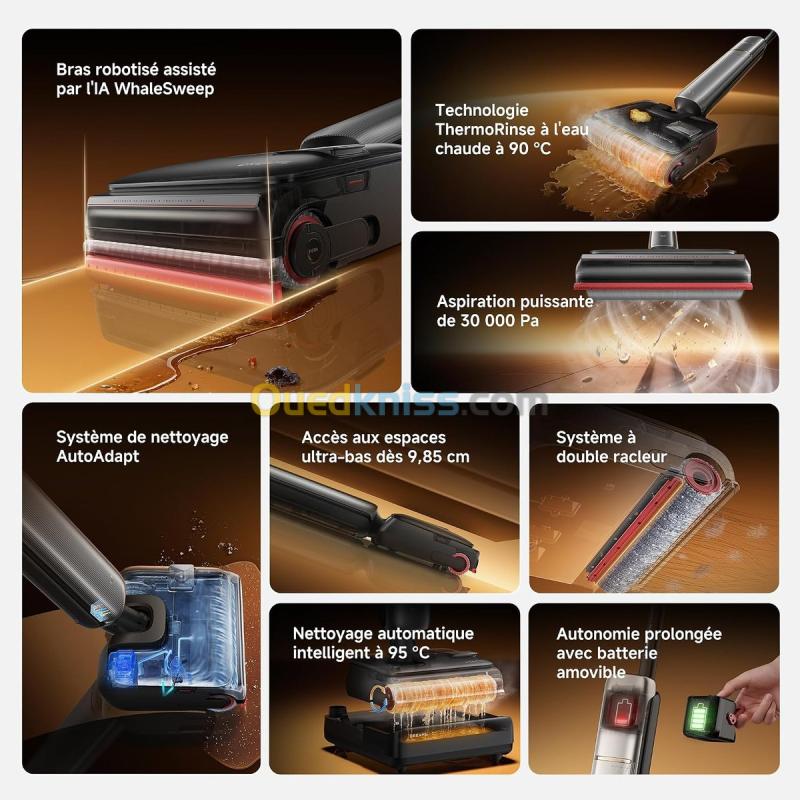 BALAI ASPIRATEUR LAVEUR  DREAME T16 PRO HEAT NOIR T16 PRO HEAT 13