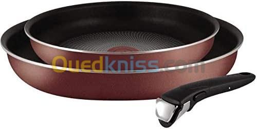 SET POELE TEFAL INGENIO ESSENTIAL 3 PIECES ROUGE - L2199202