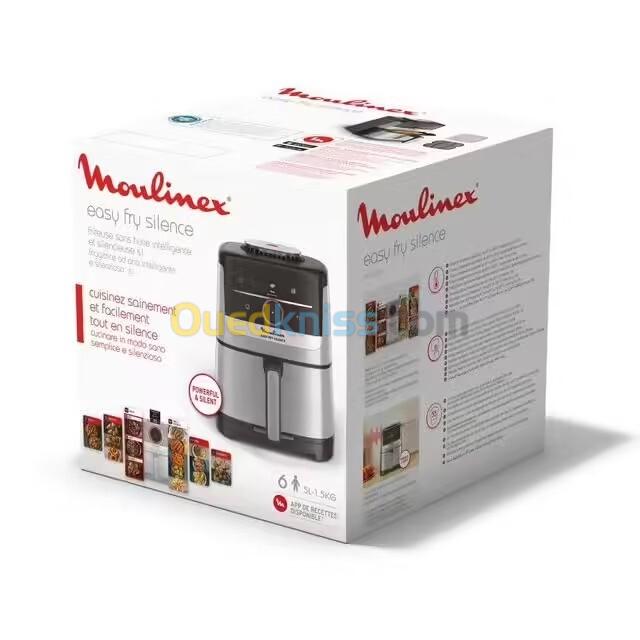 Friteuse sans huile Moulinex Easy Fry Silence Inox EZ572DF0- 5L Puissance 1530 W - Écran LCD tactile