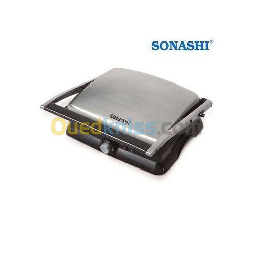 Panineuse et Machine à Sandwichs sonashi -2000W-Inox-Plaque non adhésif-sgt-852