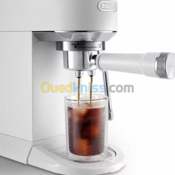 Machine à café Dedica Duo  Cold Brew - BLANC - EC890-15 bars - buse vapeur - affichage LED tactile 5