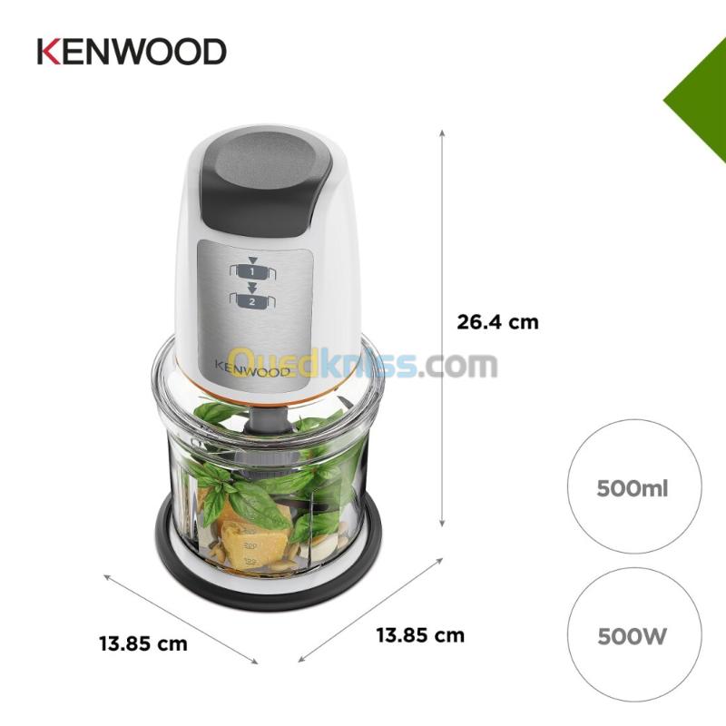 Hachoir kenwood EASY CHOP CHP61.000WH BLANC- 500W - 500ML - 2 vitesses - 4 lames en acier inoxydable