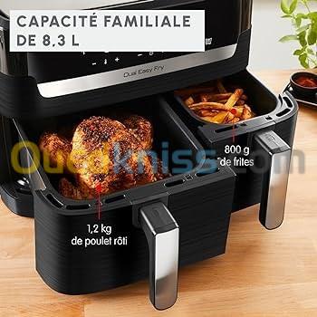 Friteuse sans huile MOULINEX 2700W Dual Easy Fry & Grill EZ905B20 8 programmes 8.3L (2 Tiroirs) 2