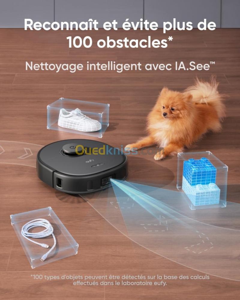 Eufy X10 Pro Omni Aspirateur Robot, 8 000 Pa, Lavage et Séchage Automatique des Patins, Système d'Autovidage, Autoremplissage,Relevage automatique des serpillières sur les tapis 5