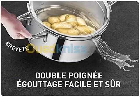 TEFAL Nordica Batterie de cuisine 6 pièces FAITOUT 18/20/24 cm en inox + Couvercles verre -H852S655