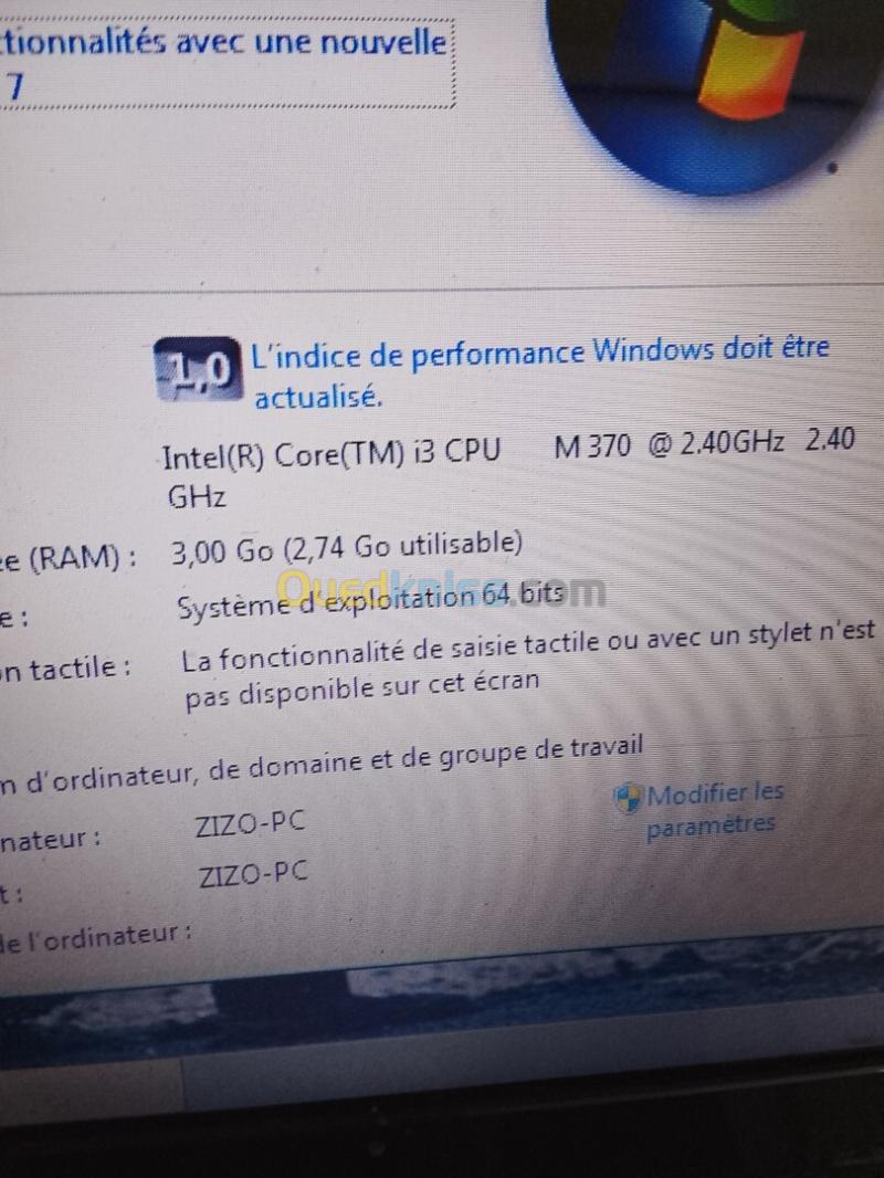 eMachines Laptop à saisir ! Très bon état i3 1ère génération 03 Go RAM +320 Go HDD 7
