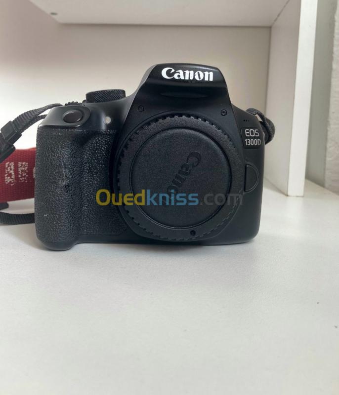  Canon 1300D + Objectif Canon 18-55 mm + Chargeur d'origine Canon + Batterie Canon