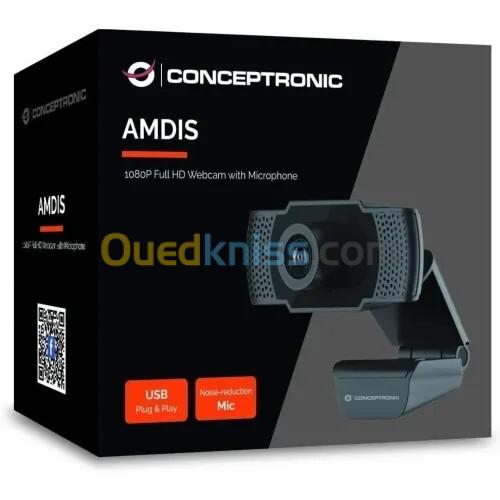 CONCEPTRONIC AMDIS01B WEBCAM FHD 1080P - 30 FPS - ANGLE 90 - MICRO INTÉGRÉ - USB 2.0 - PLUG & PLAY - BLACK 4
