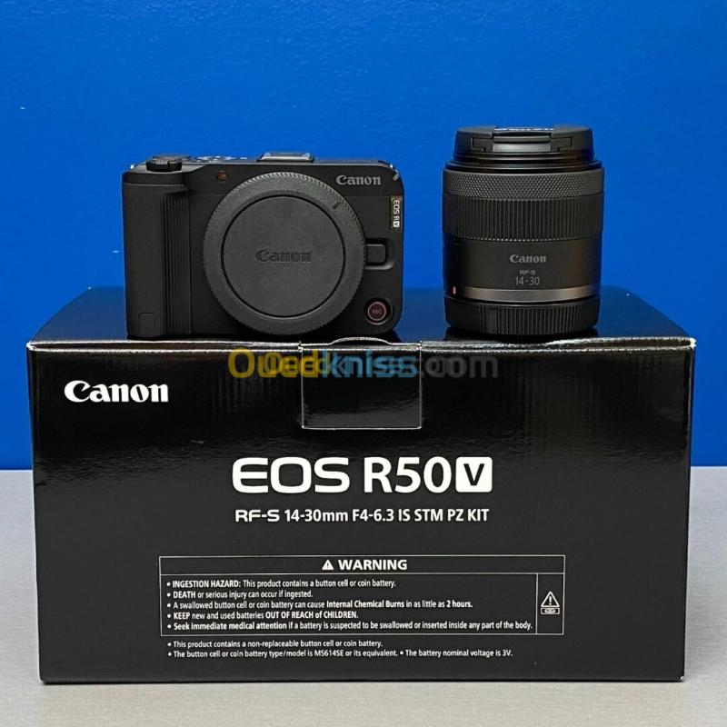 CANON EOS R50 V - APPAREIL PHOTO NUMÉRIQUE HYBRIDE 4K + OBJECTIF RF-S 14-30MM F/4-6.3 IS STM PZ