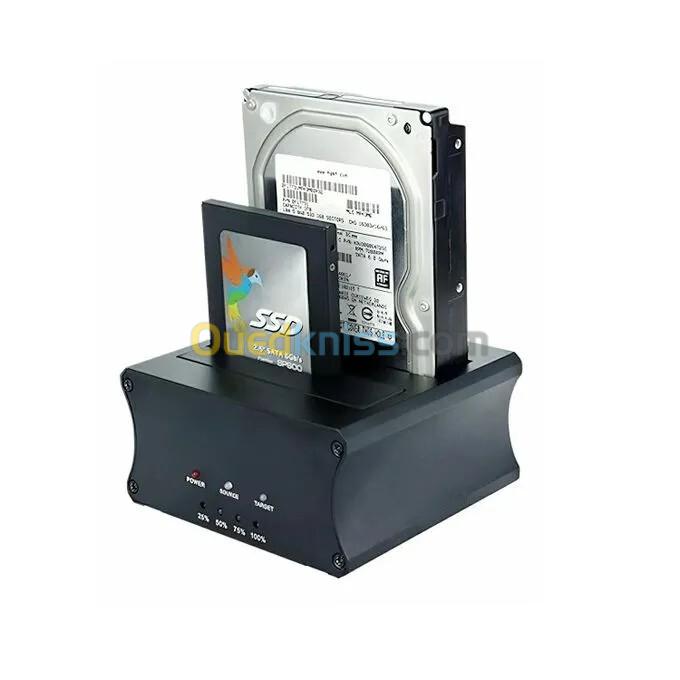 Station d'Accueil Double Disques Durs SATA 2,5/3,5 SSD USB 3.0 avec Clonage Offline 8
