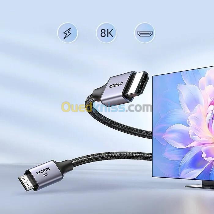 Cable Mini HDMI to HDMI [8K] 2m UGREEN Original REF: HD163 [P/N: 15515] 3