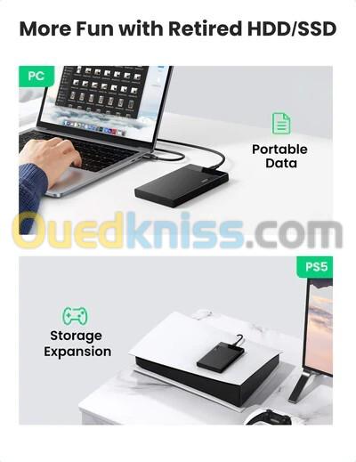 Rack UGREEN 2.5'' USB-C to USB 6Gbs REF: US221 [P/N: 50743] 5