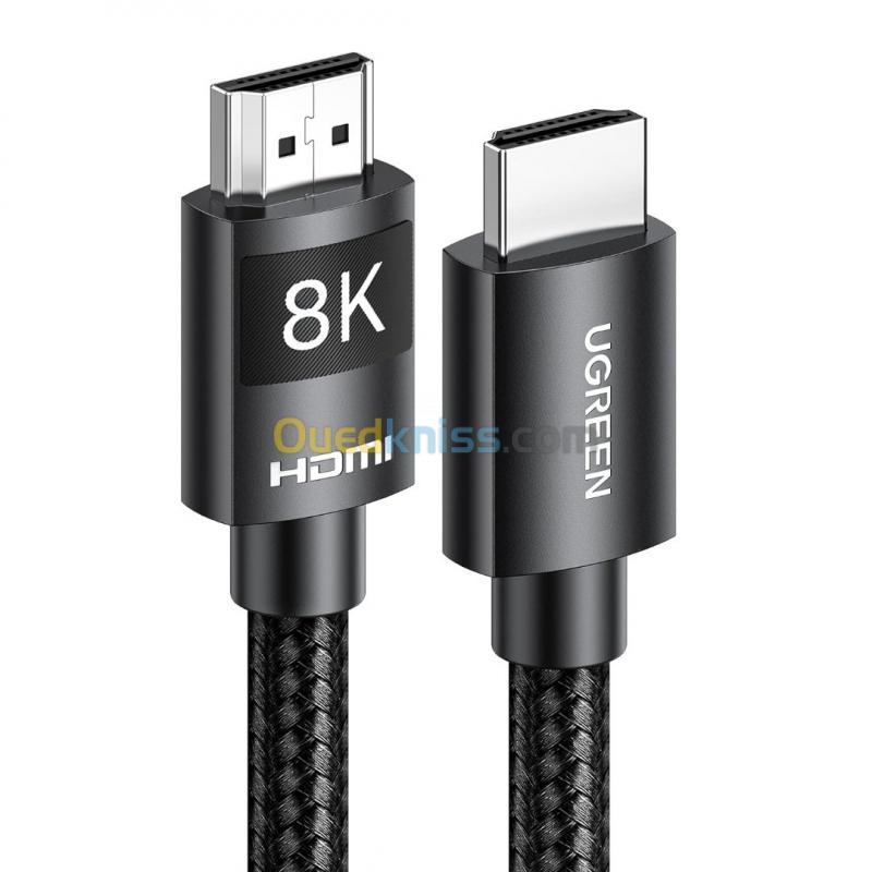  UGREEN HDMI 2.1 Cable 8K (5 Mètres) Ultra High Speed HDMI Cord Braided 48Gbps 4K@240Hz 8K@60Hz